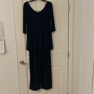 # 4/30 Attitudes by Renee Dark Blue 3/4 Sleeve jumpsuit, size MP